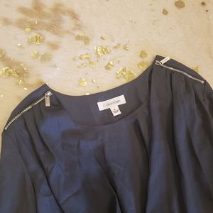 Calvin Klein S Faux Wrap Front Blouse Zipper